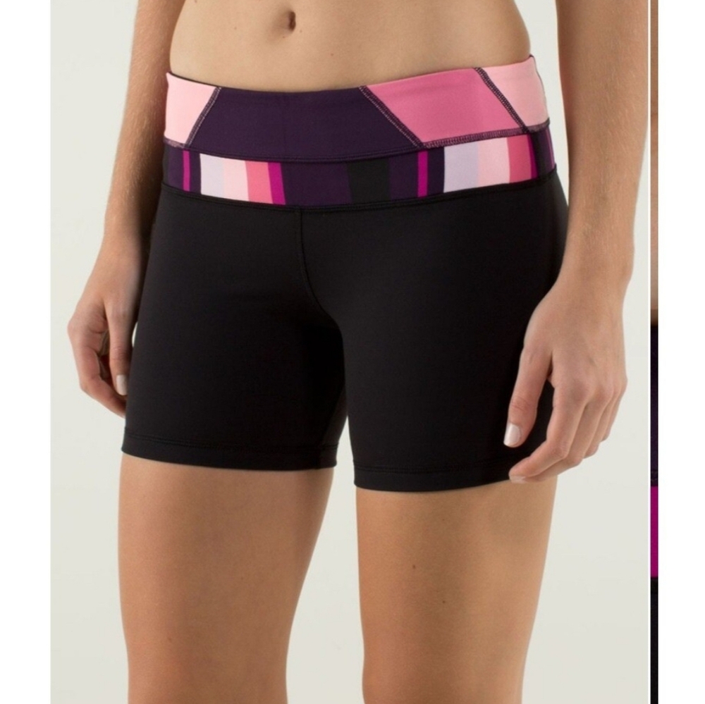 lululemon Reversible Reverse Groove Shorts Size 4 Bike Run Yoga Workout